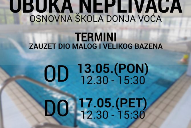 Obuka neplivača OŠ Donja Voća od ponedjeljka 13.05. do petka 17.05.2024.