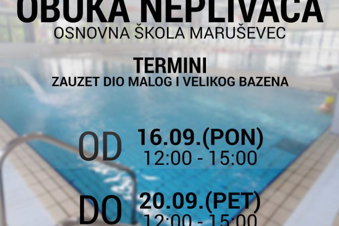 Obuka neplivača OŠ Maruševec od ponedjeljka 16.09. do petka. 20.09.2024.