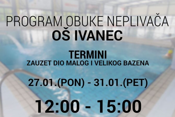 OŠ Ivanec: program obuke neplivača OŠ Varaždinske županije 27. – 31.01.2025.