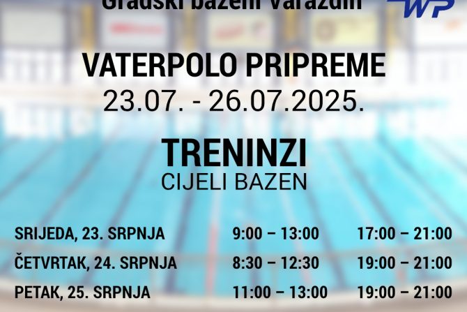 VATERPOLO PRIPREME: U18 muška reprezentativna selekcija od 19. – 26. srpnja 2025.